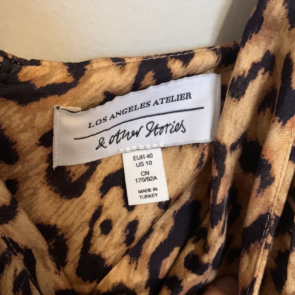 Leopard Print Maxi Slip Dress - Brown/Black - Picture 2 of 7
